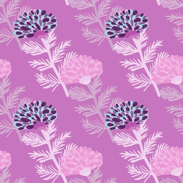 Decorative flower seamless pattern Hand drawn herbal endless wallpaper