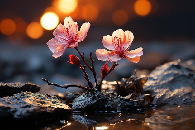 Il giardino di fiori decorativi su sfondi astratti