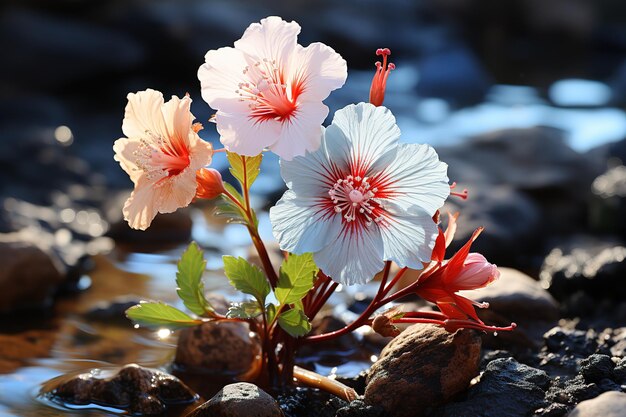 Vettore il giardino di fiori decorativi su sfondi astratti