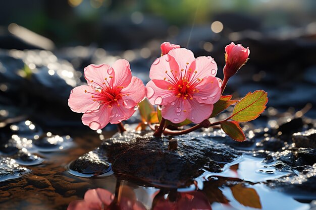 The decorative flowers garden over abstract backgrounds