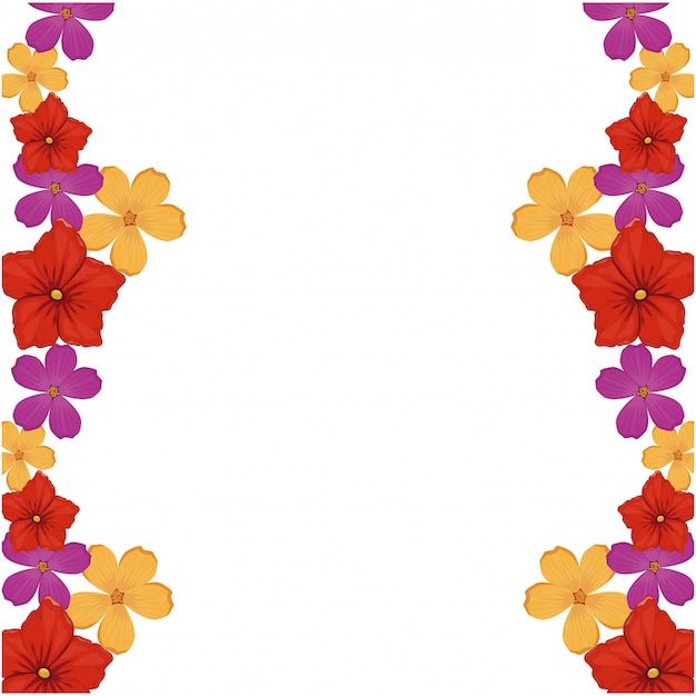 Decorative flowers square frame 