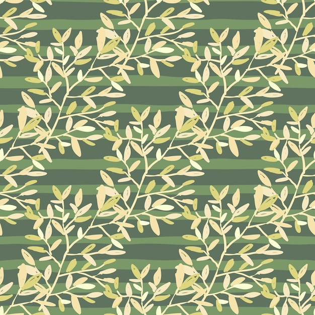 장식 숲 나뭇가지 끝 없는 벽지 잎 원활한 패턴으로 손으로 그린 나뭇가지