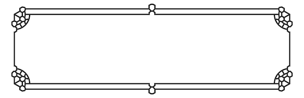 Vector decorative frame black line retro elegant border isolated on white background