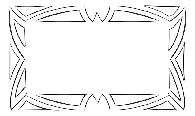 装飾的なフレーム。白い背景で隔離落書きスタイルの空白の正方形の境界線