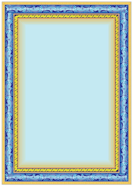 Decorative frame border template for diplomas or certificates