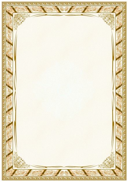 Vector decorative frame border template for diplomas or certificates