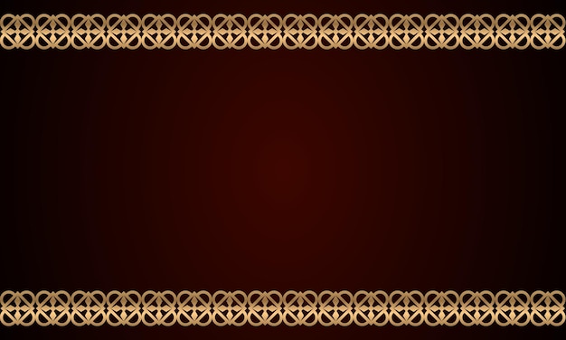 텍스트 황금 테두리와 빨간색 배경에 대한 이슬람 스타일 장소의 디자인을 위한 장식 프레임 우아한