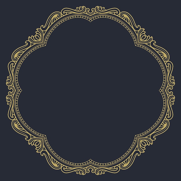 Decorative frame Elegant vector element for design in Eastern style place for text Floral golden b