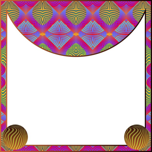 Vector decorative frame in ethnic style vector illustration for your design