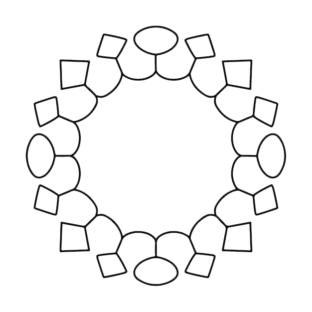 Декоративная рамка в стиле каракулей ручной работы Векторная иллюстрация на белом фоне