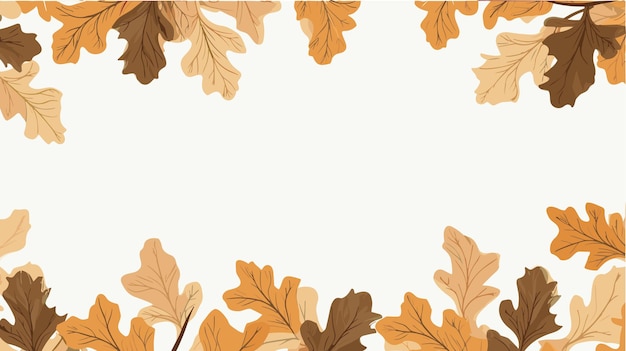 Декоративная рамка с осенними листьями и пустым местом для текста. Векторная иллюстрация шаблона
