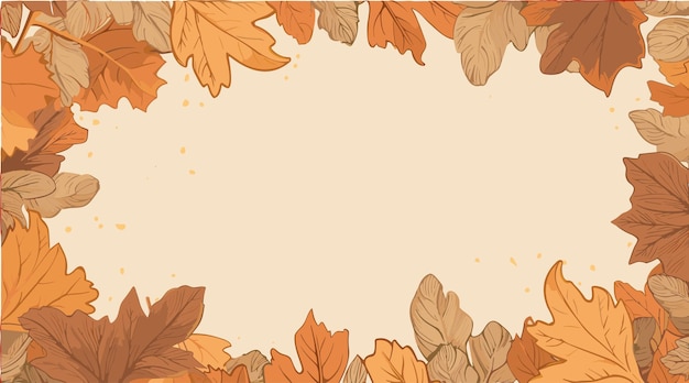 Decorative frame with autumn leaves and empty space for your text Template vector illustration