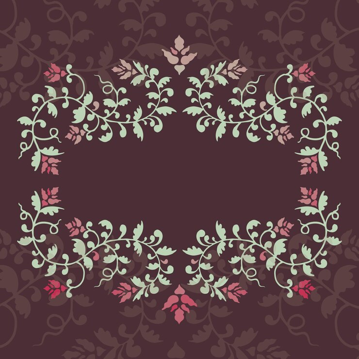 वेक्टर a decorative frame with a floral pattern and a place for text