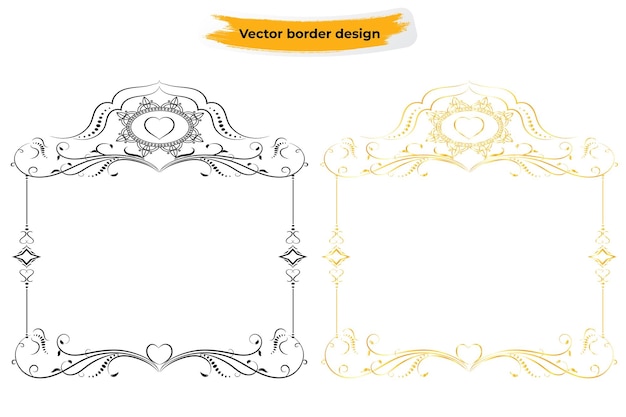 벡터 초대장 및 엽서용 장식 프레임 추상 빈티지 붓글씨 프레임