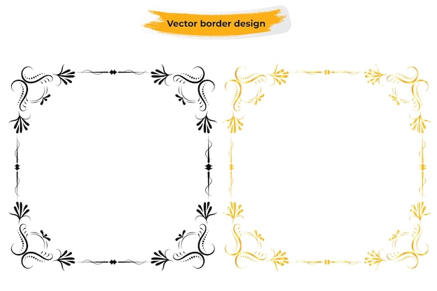 벡터 초대장 및 엽서용 장식 프레임 추상 빈티지 붓글씨 프레임