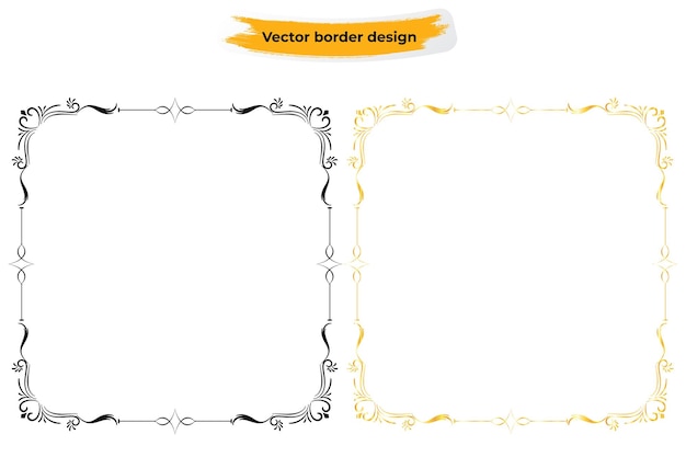 벡터 초대장 및 엽서용 장식 프레임 추상 빈티지 붓글씨 프레임