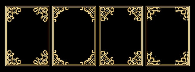 Decorative frames and borders set vector design