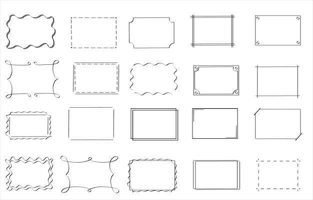 Decorative frames. Ornamental frame, rectangle ornaments and ornate border. Isolated icons