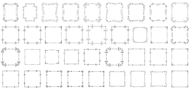 Декоративные рамы Ретро декоративная рама винтажные прямоугольные орнаменты и орнаментированные границы Векторная иллюстрация