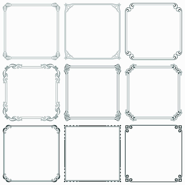 Vector decorative frames (set 61)