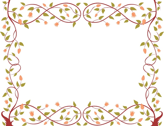 Vector decorative framework from a flowering tree branches