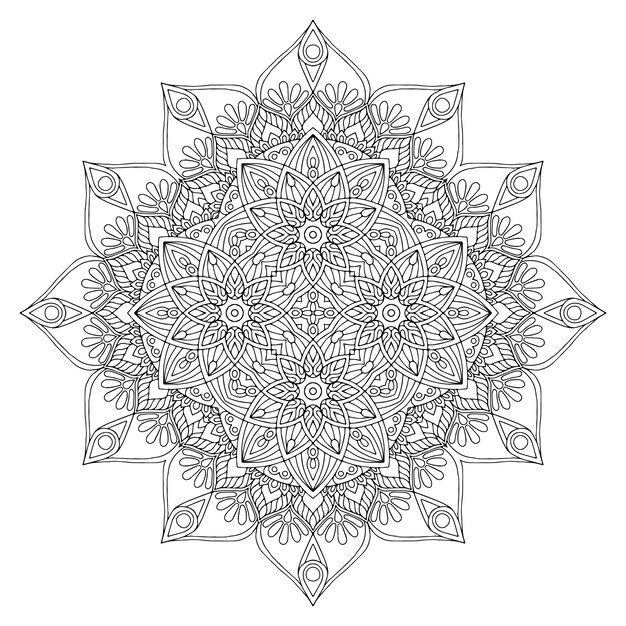 Decorative geometric tile hand drawn illustration
