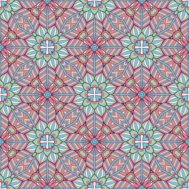 Decorative geometric tile seamless pattern