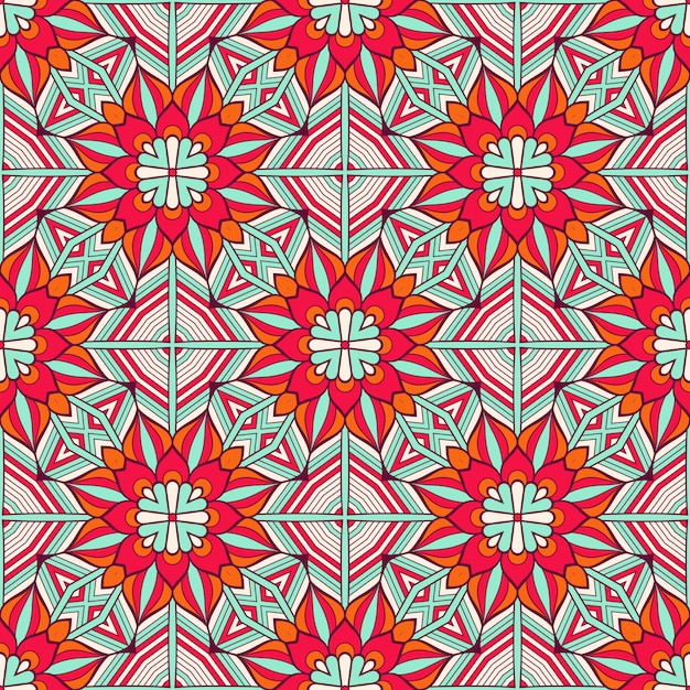 Decorative geometric tile seamless pattern