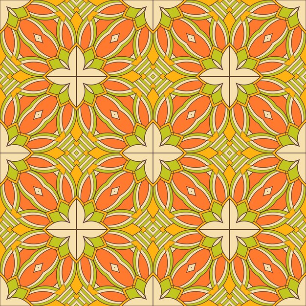 Decorative geometric tile seamless pattern