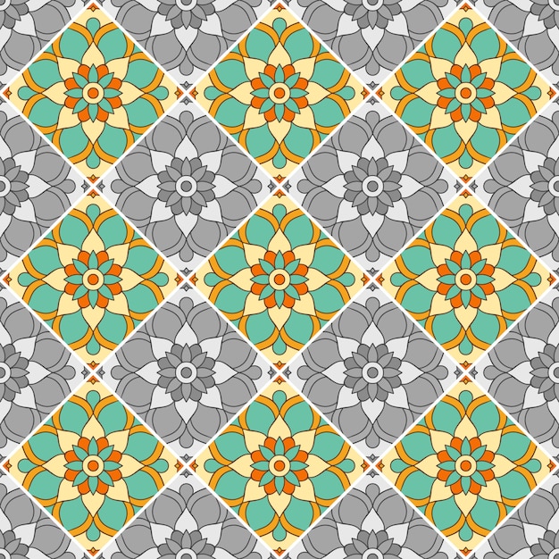 Vector decorative geometrical tile pattern