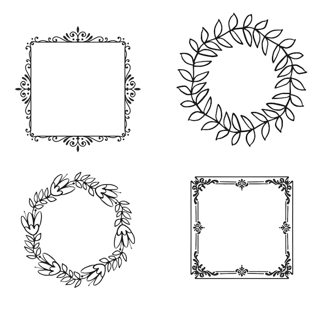 Decorative gold frames Retro calligraphic ornamental frame vintage rectangle ornaments and ornate