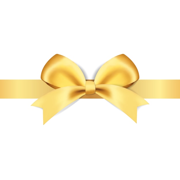 Decorative golden bows with yellow ribbon  illustration