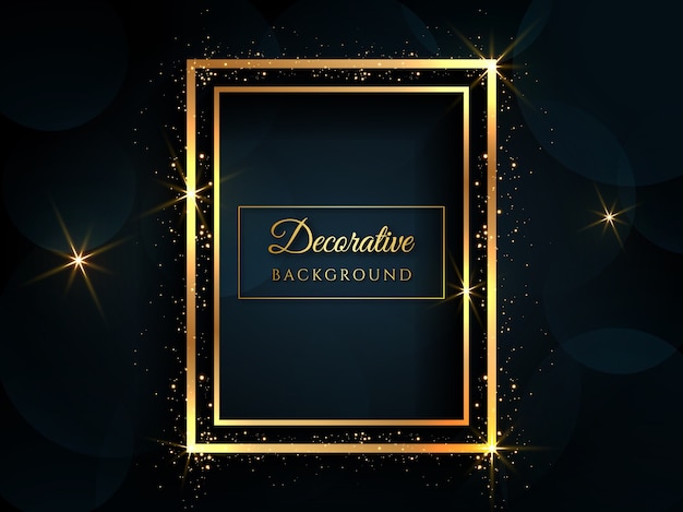 Vector decorative golden frame with glitters