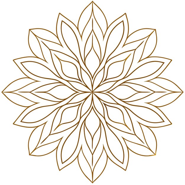 Vector decorative golden mandala on white background