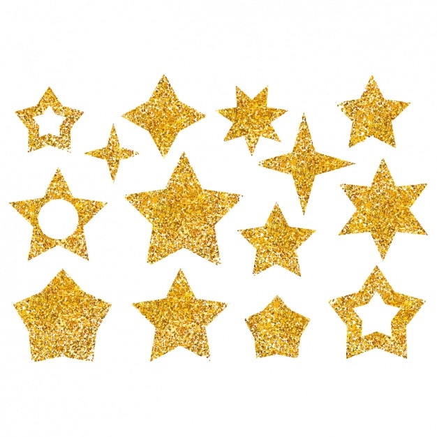 Decorative golden stars collection