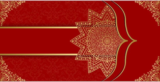 Decorative gorgeous beautiful greeting card. Gold vintage mandala background design.