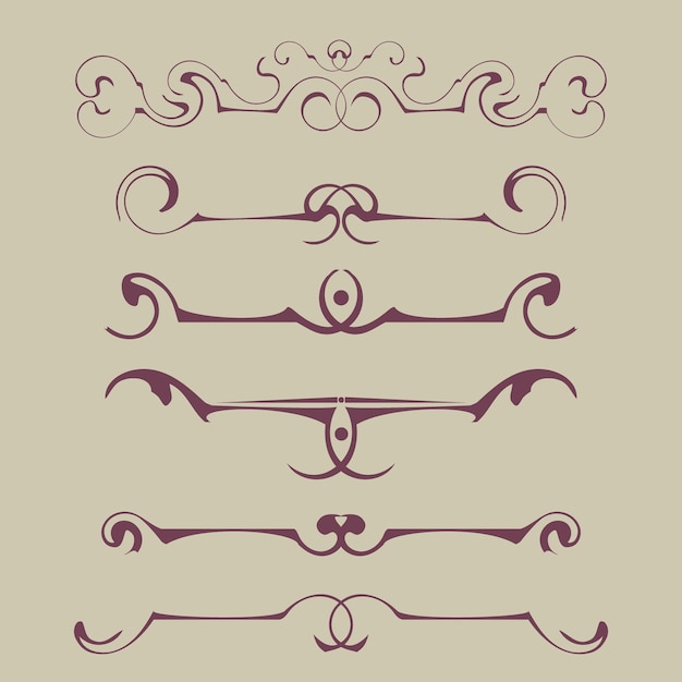 Vector decorative graphic elements of the vignette for the design