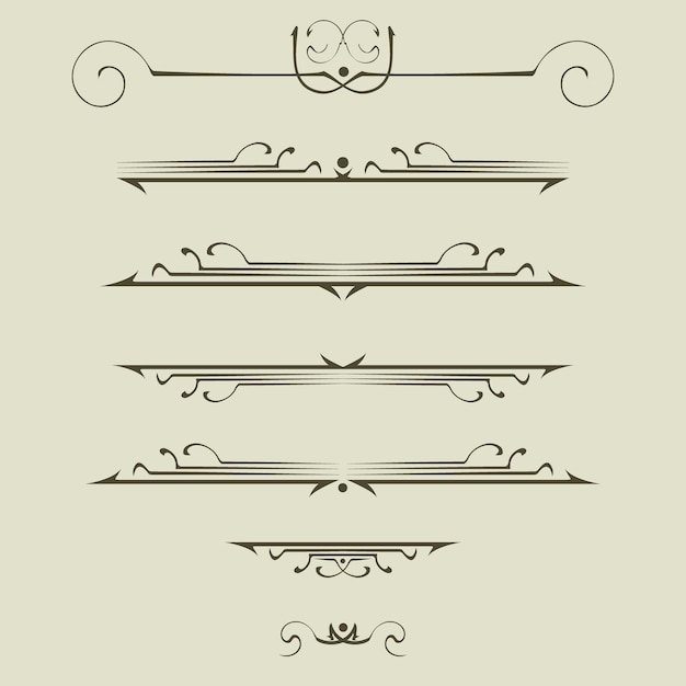 Vector decorative graphic elements of the vignette for the design