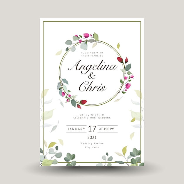 Decorative greeting card or invitation with floral