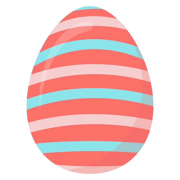 Decorative hand drawn egg with lines. happy easter holiday. spring colorful egg isolated on white background. abstract doodle vector illustration for greeting card, invitation