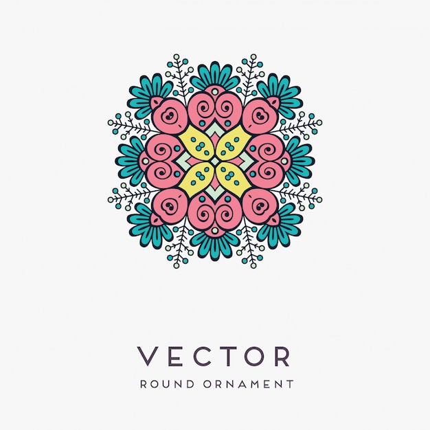 Decorative hand drawn mandala illustration