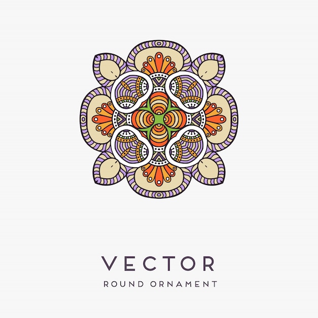 Vector decorative hand drawn mandala illustration