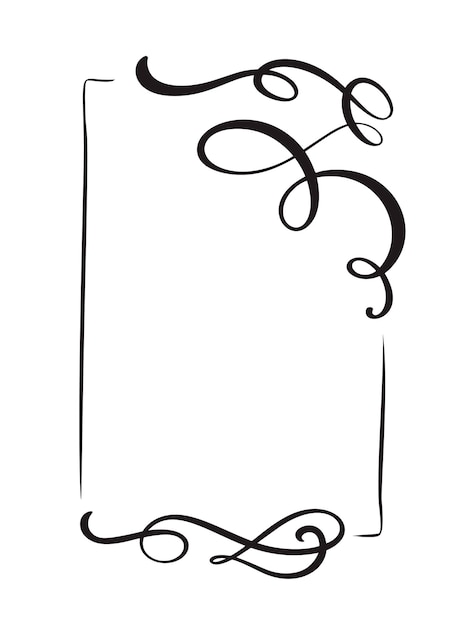 Декоративная ручная рисованная винтажная векторная рамка и границы Дизайн орнамента для книги