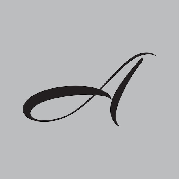 Вектор Декоративный рукописный логотип с буквой а