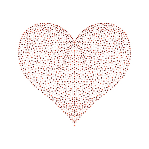 Vector decorative heart decorated with red dots. perfect for valentines day.