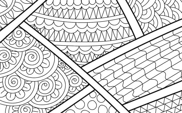 Pagina del libro da colorare di modelli di design decorativo all'henné