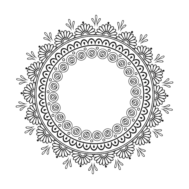 Decorative Indian round lace ornate mandala vector