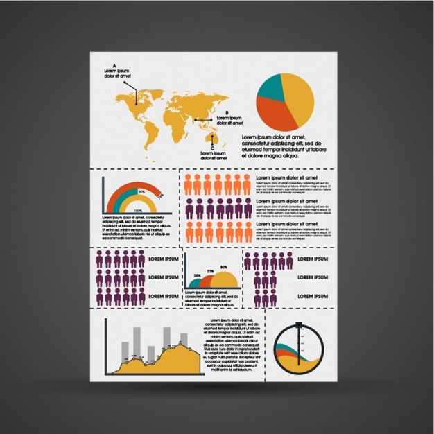 Vettore elementi infographic decorativi per affari