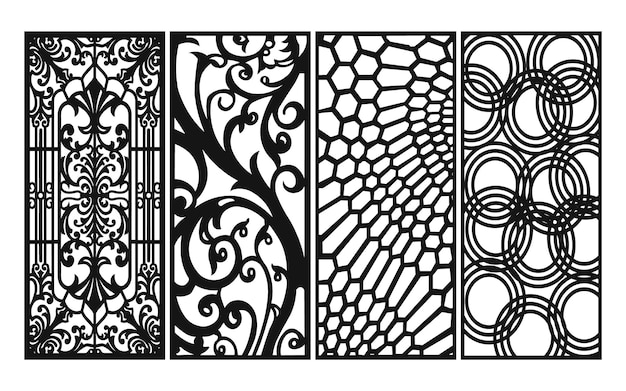 Decorative Islamic template with geometric patterns and floral motifs