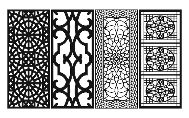 Vettore modello islamico decorativo con motivi geometrici e motivi floreali